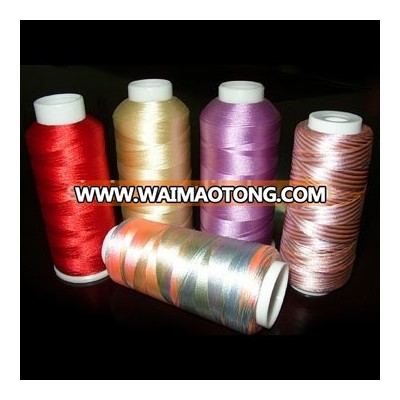 Embroidery Viscose Rayon Thread Dyed Pattern Multi-colors Available